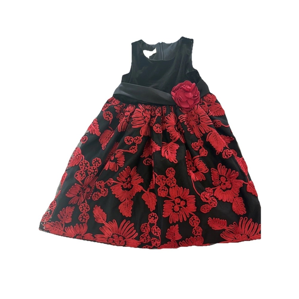 Girls Formal American Princess Dress 4t Party Special Occasion Black & Red